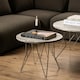 image 4 of Prunus Round Side Table  with Grey-Brown Marble Top