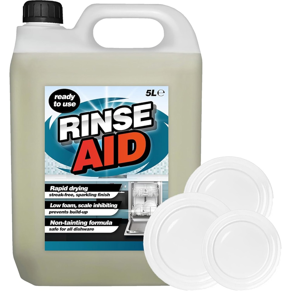 image 1 of 1 x 5L Rinse Aid Commercial Use Low Foaming Natural Dishwasher Cleaner