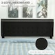 image 4 of HOMCOM King Size Bed Frame with Storage and Adjustable Headboard, Black
