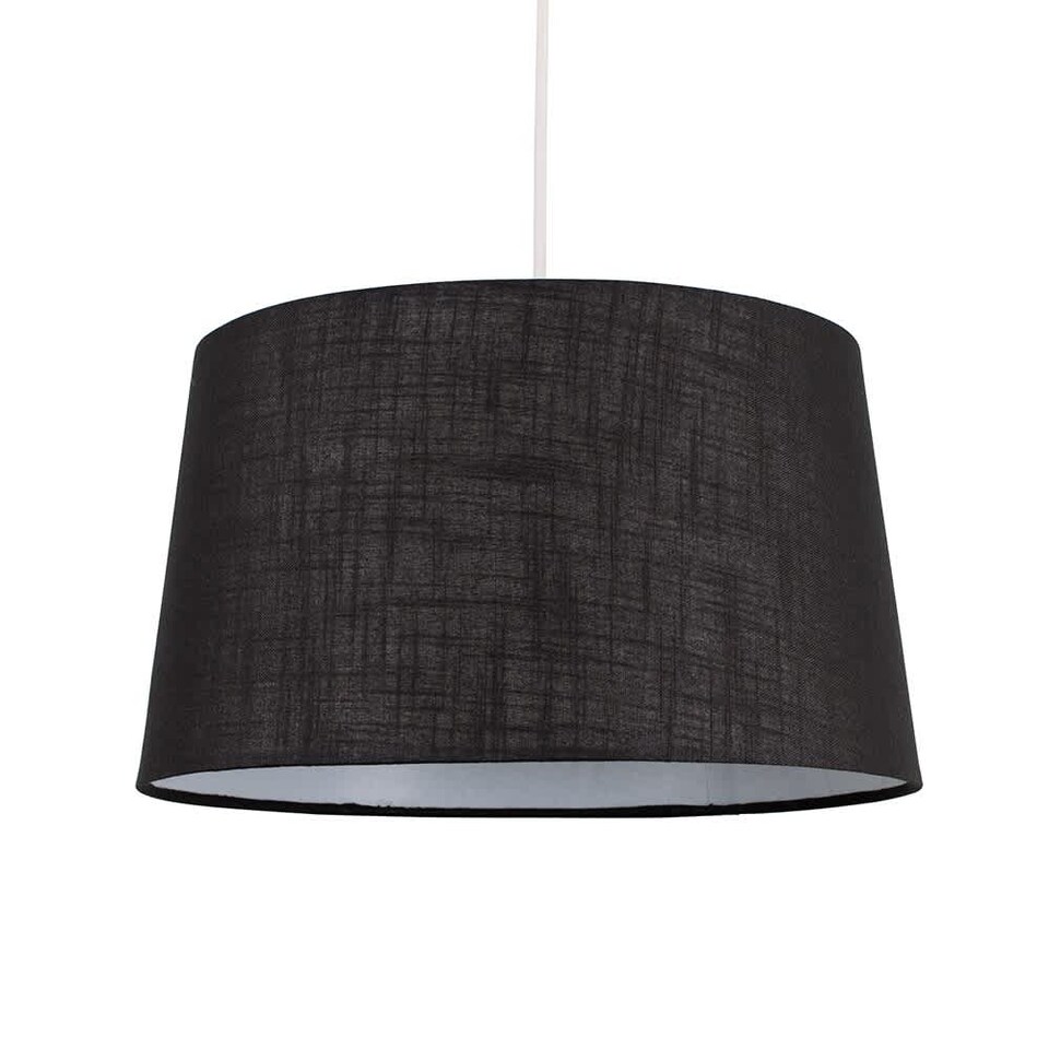 image 1 of ValueLights Doretta Black Ceiling Pendant Shade & Bulb