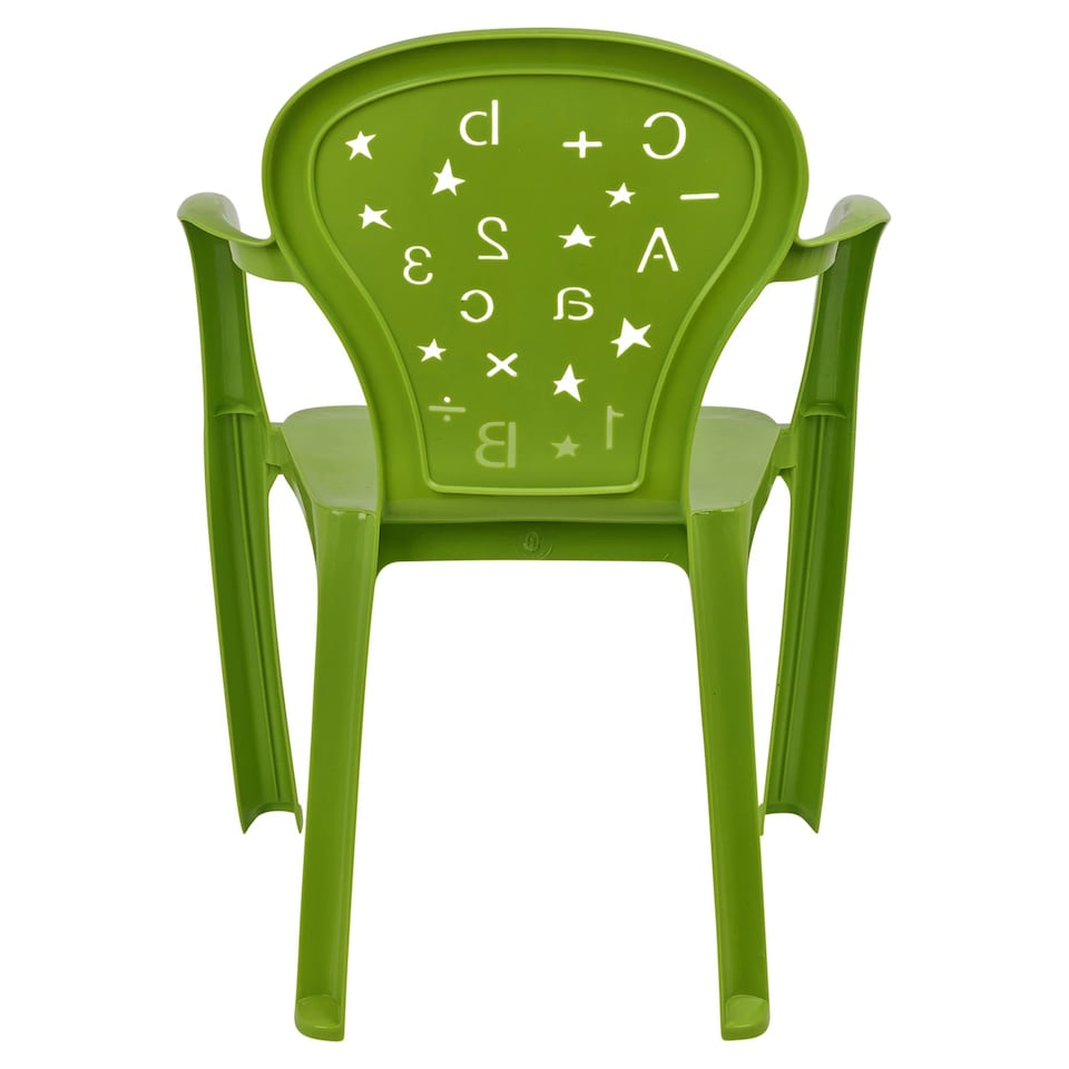 image 1 of Coloured Plastic Kids Chairs Stackable Nursery Indoor Outdoor Party Garden Play | Green | 6 Pcs Green | 6