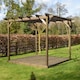 image 2 of Garden Pergola and Decking Kit - Wood - L420 x W420 x H270 cm - Rustic Brown
