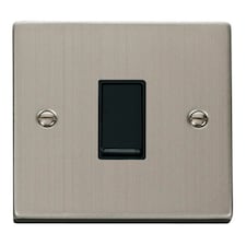 SE HOME Stainless Steel 10A 1 Gang Intermediate Light Switch | Chrome | Stainless Steel