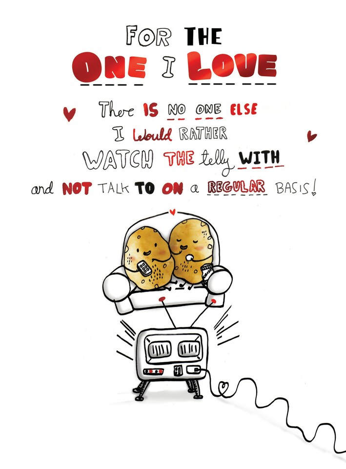 image 1 of No One I Would Rather Watch Telly With - Funny Valentine's Day Card