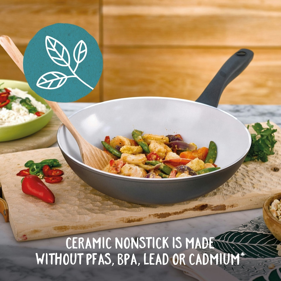 image 1 of Prestige Earth Pan 28cm Ceramic Non-Stick Frying Pan with Lid