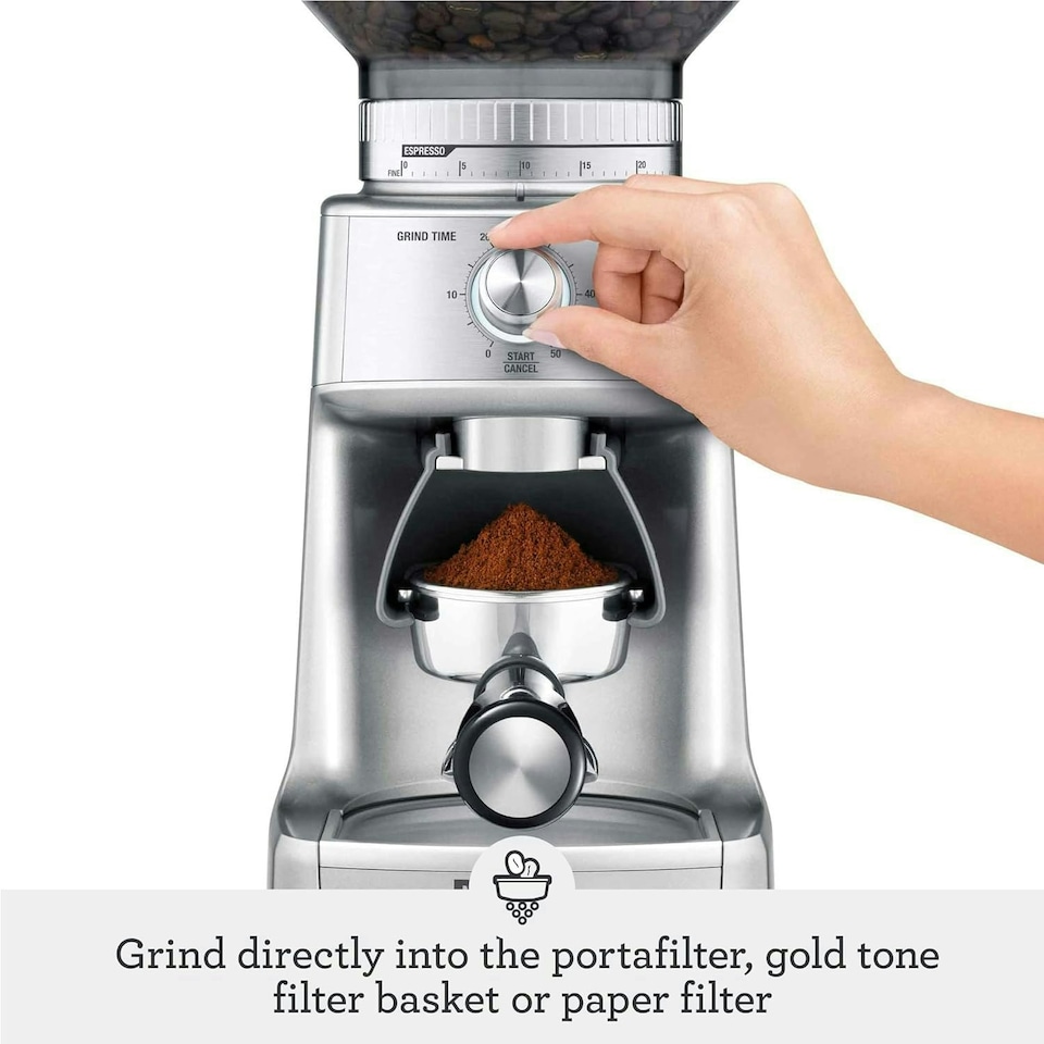 image 1 of Sage The Dose Control Pro - Precision Coffee Grinder, 60 Grind Settings - 340g Coffee Bean Capacity, with Timer - Silver