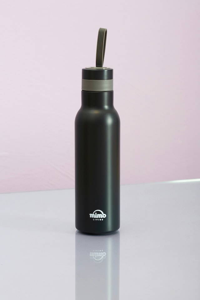 image 1 of Interiors by Premier Matte Grey 500ml Sports Bottle, Stainless Steel Modern Water Bottle, Leak-Proof Design Sports Water Bottle