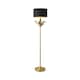 image 4 of ValueLights Christina Black with Metallic Gold Drum Shade Gold Palm Leaf Floor Lamp and Bulb Gold