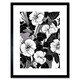 image 1 of Viola Flowers Spring Black White Floral Design 9x7" Black Framed Wall Art Print