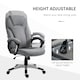 image 7 of Vinsetto Office Chair, Linen Fabric Desk Chair, Height Adjustable Computer Chair with Padded Armrests, Swivel Wheels and Tilt Function, Grey