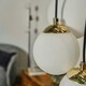 image 2 of ValueLights 5 Way Hanging Polished Gold And Glass Globe Shade Ceiling Pendant Light Fitting