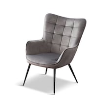 Vera Velvet Occasional Living Room Modern Accent Chair (Grey)
