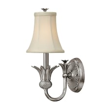 Plantation 1 Light Indoor Candle Wall Light Polished Antique Nickel, E14