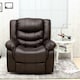 image 6 of Seattle Manual Recliner Armchair Home Lounge Bonded Leather Chair (Brown)