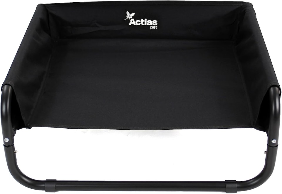 image 1 of Actiaspet Elevated Dog Bed Steel Frame Raised Pet Cot Black or Grey (Black, Small)