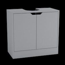 Bathroom Sink Cabinet with Full Pedestal | Grey | 14 x 32 x 64 | 1