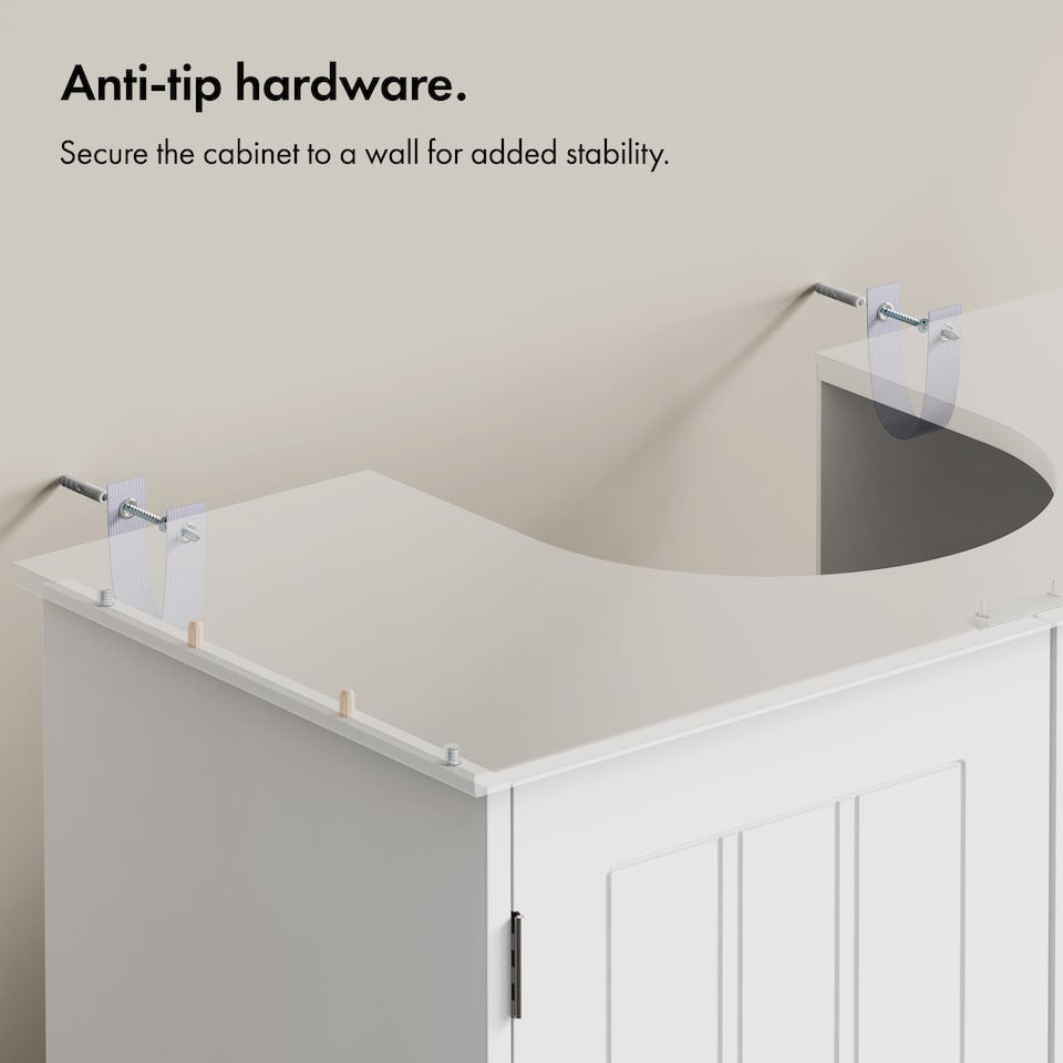 image 1 of Vonhaus Holbrook White Under Sink Bathroom Cabinet