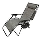 image 5 of Multi Position Garden Gravity Relaxer Chair Sun Lounger with Sun Canopy in Grey