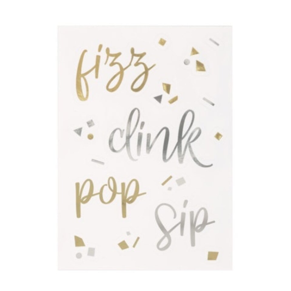 Confetti Gold Foil Beverage Cling Sheet Decorations