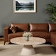 image 2 of Inlay Acacia Wood Floral Low Coffee Table Brown