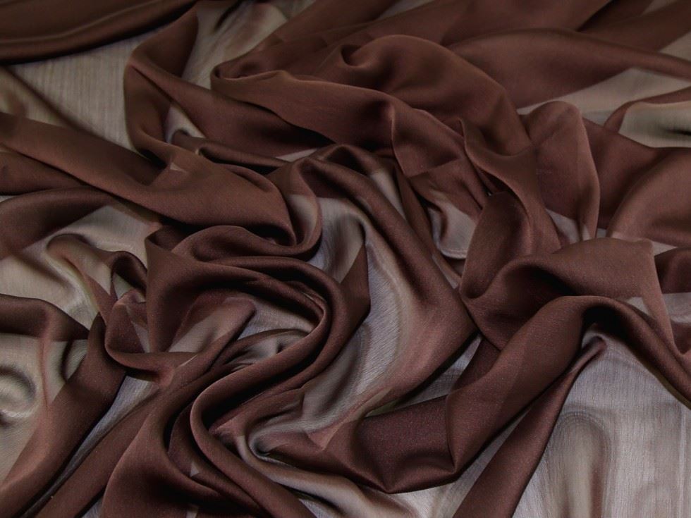 Minerva Core Range Brown Gemini Crinkle Sheer Chiffon Fabric for Dressmaking, 148cm / 58" Wide - per metre