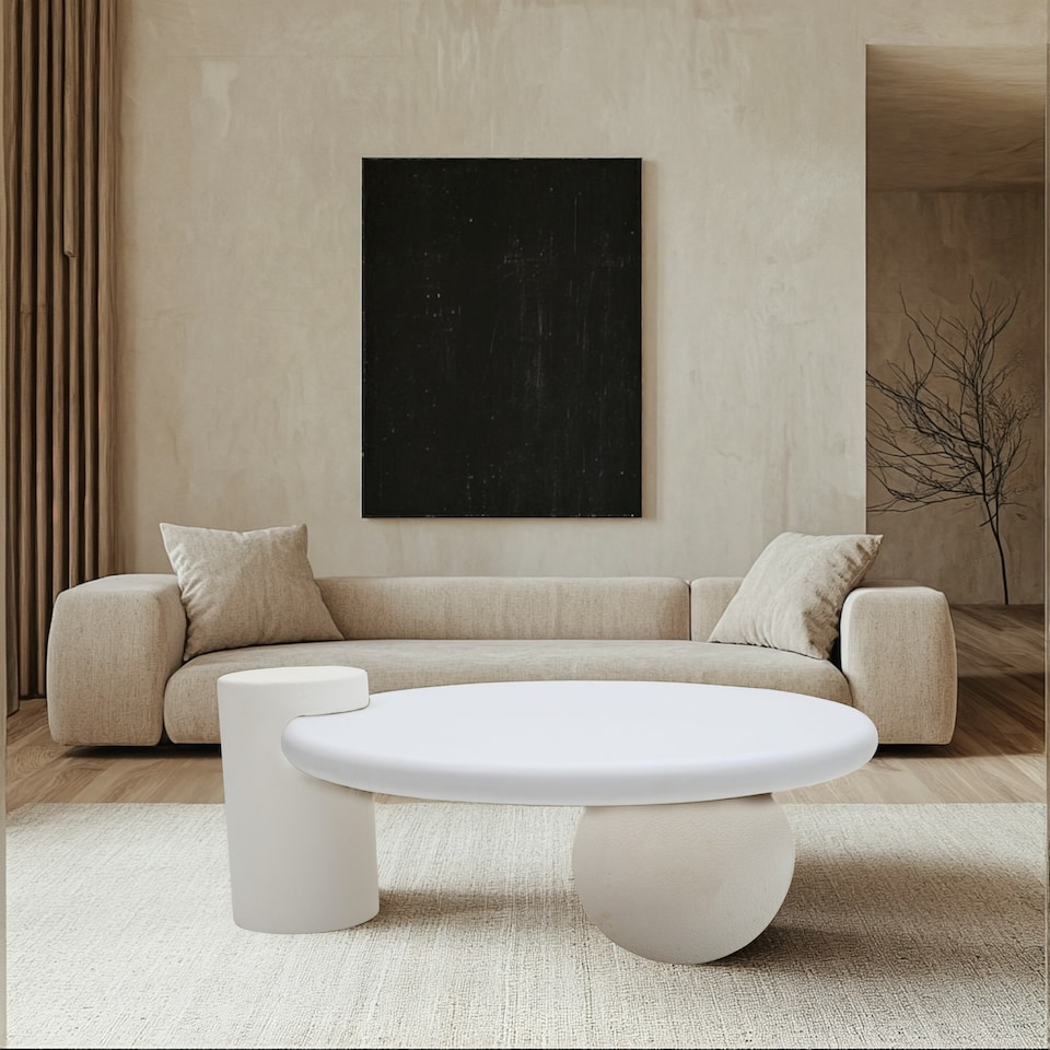 image 1 of Udaipur Modern Abstract Coffee Table White