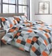 image 1 of Velosso Jazz Printed Cotton Blend Duvet Cover and Pillowcase Set | Orange | King