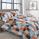 image 1 of Velosso Jazz Printed Cotton Blend Duvet Cover and Pillowcase Set | Orange | King