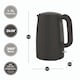image 2 of Hamilton Beach Kettle & Toaster Set, Stealth, 1.7L Kettle & 2 Slot Toaster - Black