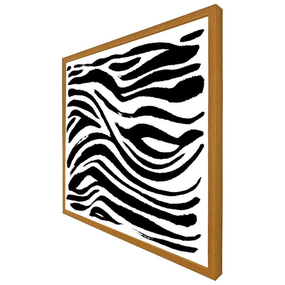 image 1 of Zebra stripes print (Picture Frame) Brown | Oak | XS