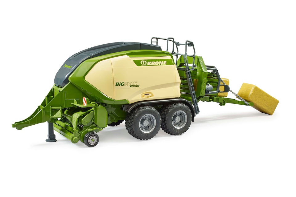 image 1 of Bruder Krone BiG Pack 1290 HDP VC with 2 square bales of hay Detailed Vehicle & Playset Model