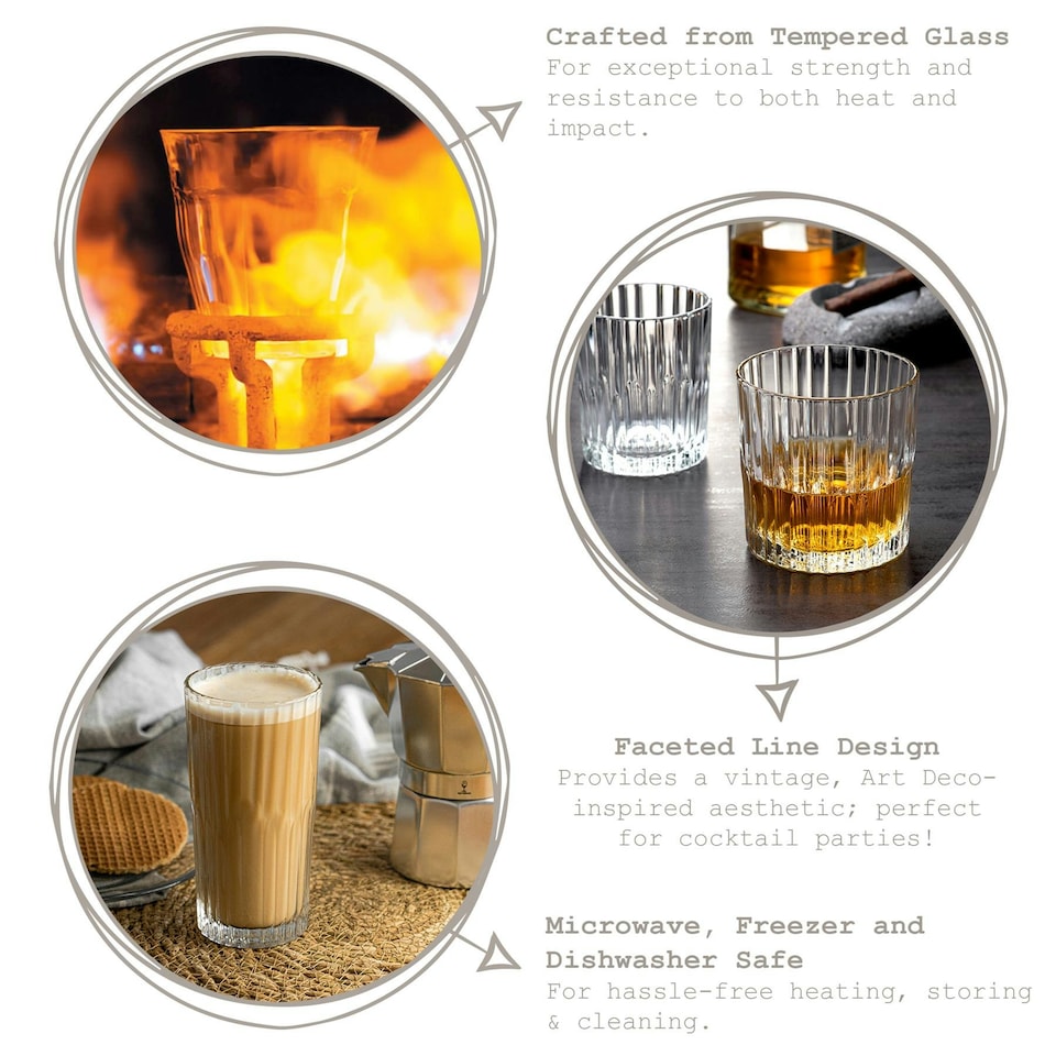 image 1 of Duralex Manhattan Vintage Whisky Glasses - 220ml - Pack of 6 Clear