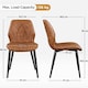 image 3 of Yaheetech Set of 2 Faux Leather Dining Kitchen Chairs with Petal Accented Backrest