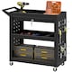 image 1 of HOMCOM Storage Trolley Wheel Cart with Lockable Wheels Black