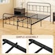 image 7 of HOMCOM 4ft6 Double Bed Frame, Metal Platform Bed frame with Tall Headboard, Footboard and Steel Slat Support, No Box Spring Needed, Easy Assembly, Black