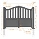 image 2 of Double Swing Gate 3000x1600mm Black - Partial Privacy Driveway Gate with Vertical Solid Infill and Bell-Curved Top Black