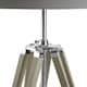 image 2 of Interiors by Premier Adjustable Floor Lamp with Chrome Accents, Natural Grey Wooden Tripod Legs, Contemporary Fabric Shade
