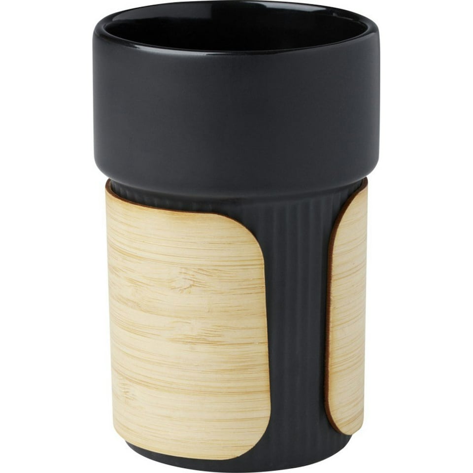 image 1 of Fika Bamboo Sleeve 340ml Tumbler - Solid Black - One Size