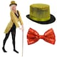image 1 of Gold Sequin Tailcoat with Hat and Bow Tie Set | Gold | XL