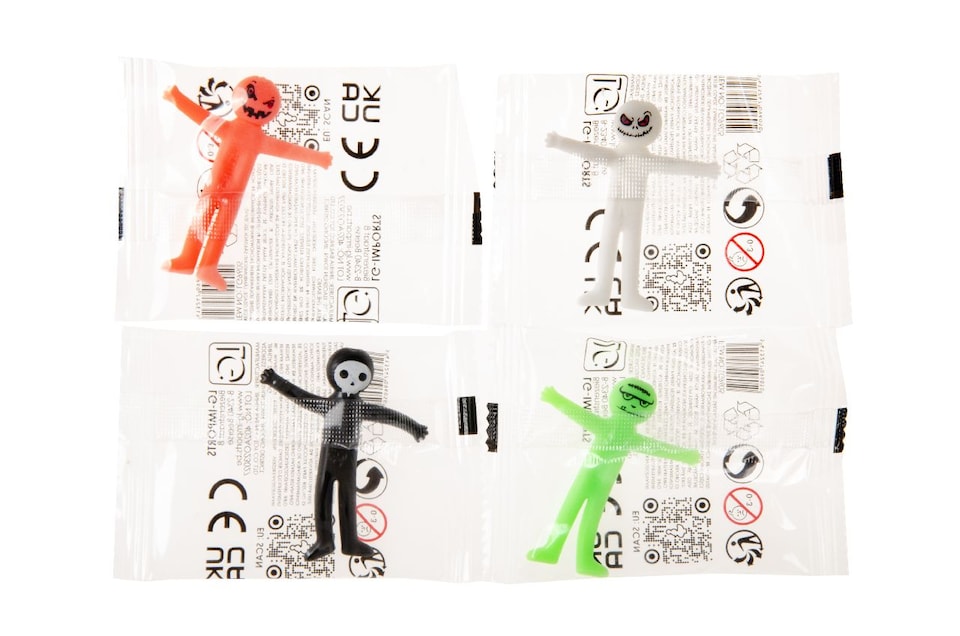 image 1 of Pack of 12 Halloween Stretchy Smile Face Figures