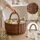 image 5 of Wickerfield Wicker Picnic Shopping Basket with Handle and Built-in Liner (Small)