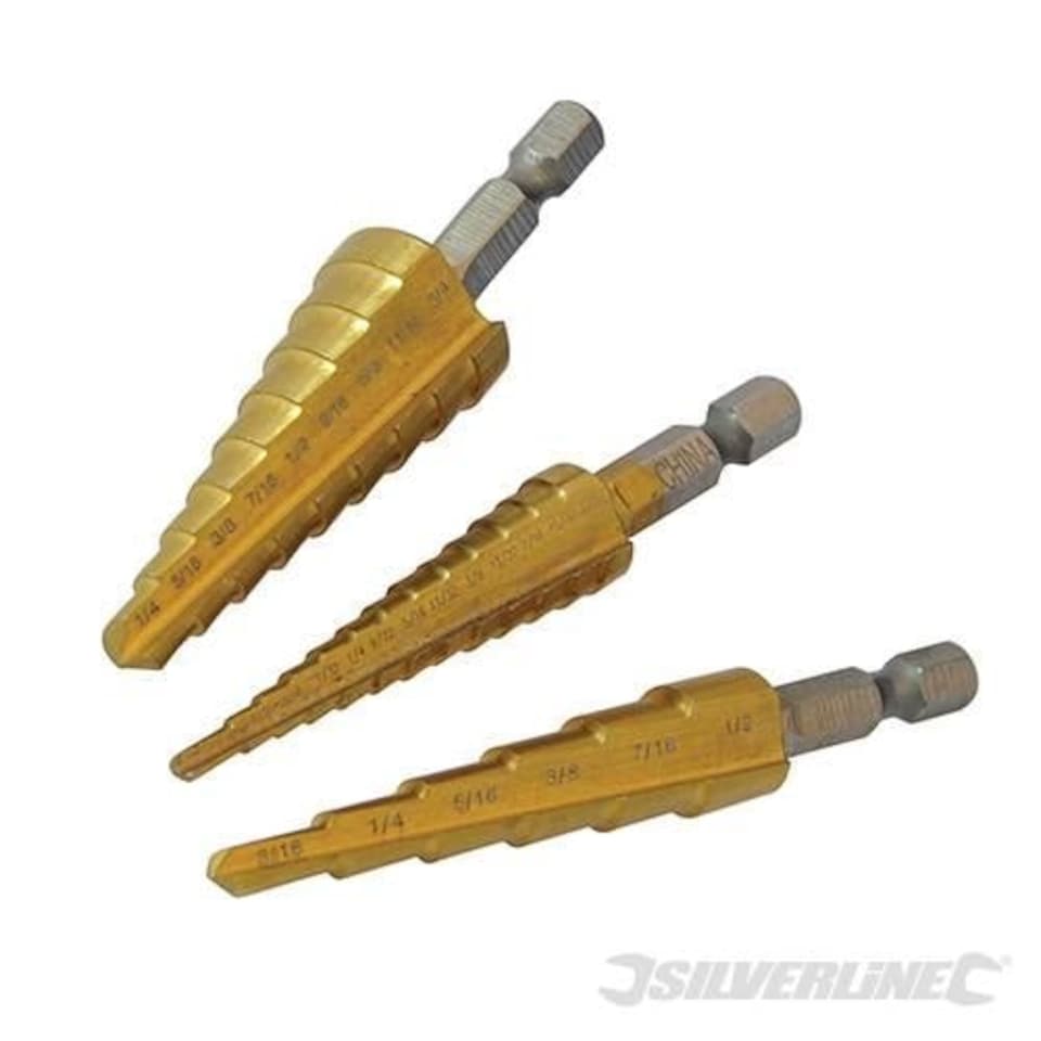 Silverline Titanium-Coated HSS Step Drill Set 3pce - 151206