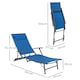 image 5 of Outsunny Set of 2 Folding Sun Loungers for Garden, 4 Positions Adjustable Outdoor Chaise Lounge Chairs with Armrests, Pillows, Steel Frame, Sunbed Recliners for Patio, Beach and Poolside, Blue | Blue | Blue