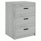 image 1 of Ash Grey 3-Drawer Bedside Table Grey | Colour: Ash Grey