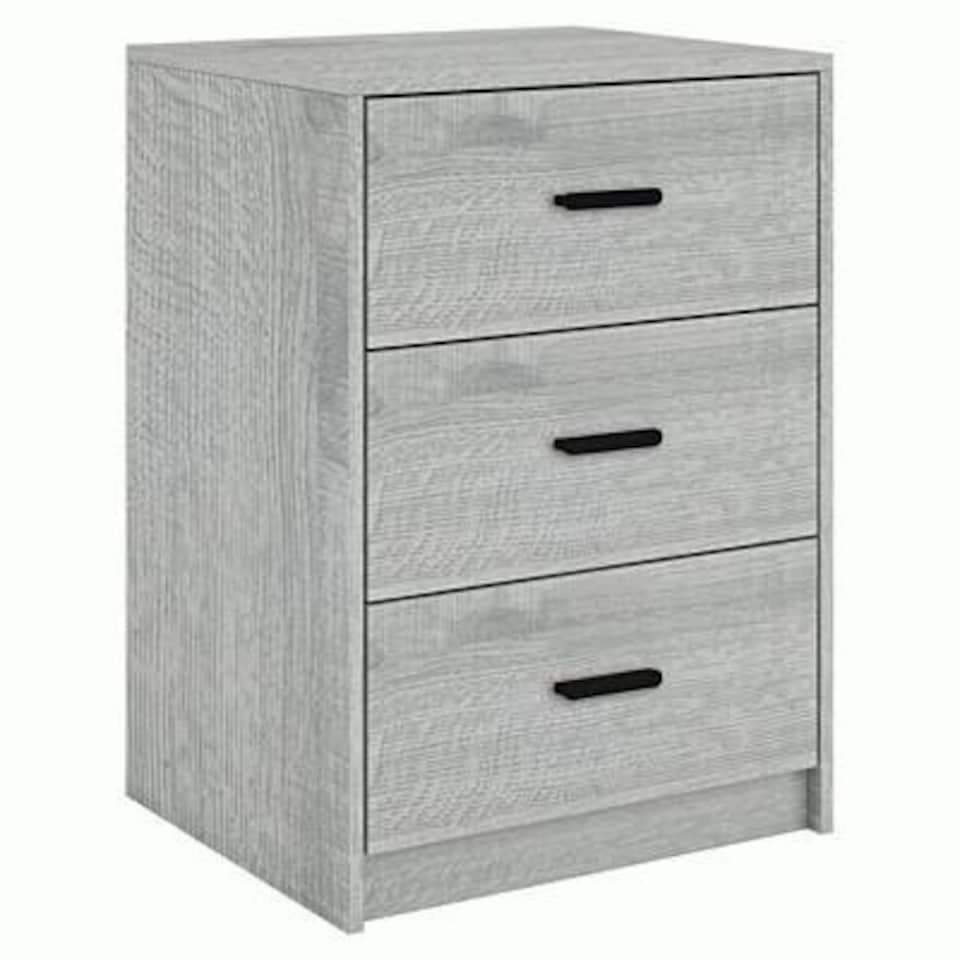 image 1 of Ash Grey 3-Drawer Bedside Table Grey | Colour: Ash Grey