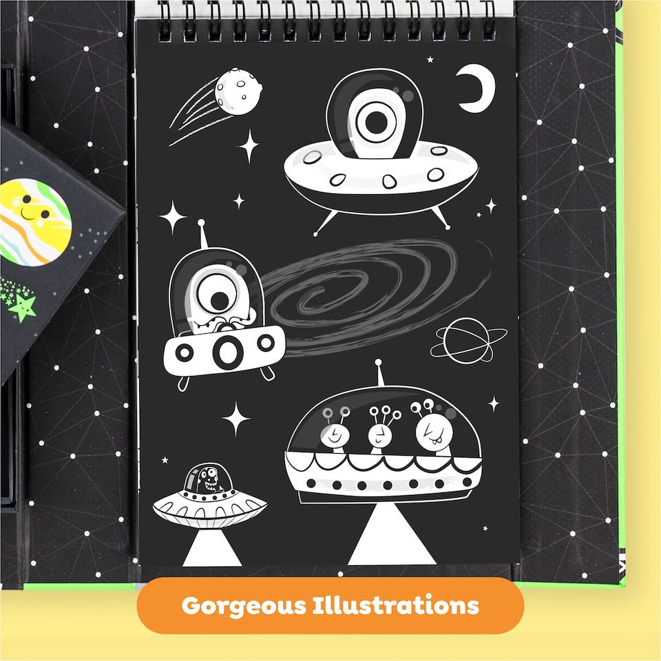 image 1 of Neon Colouring Set - Outer Space