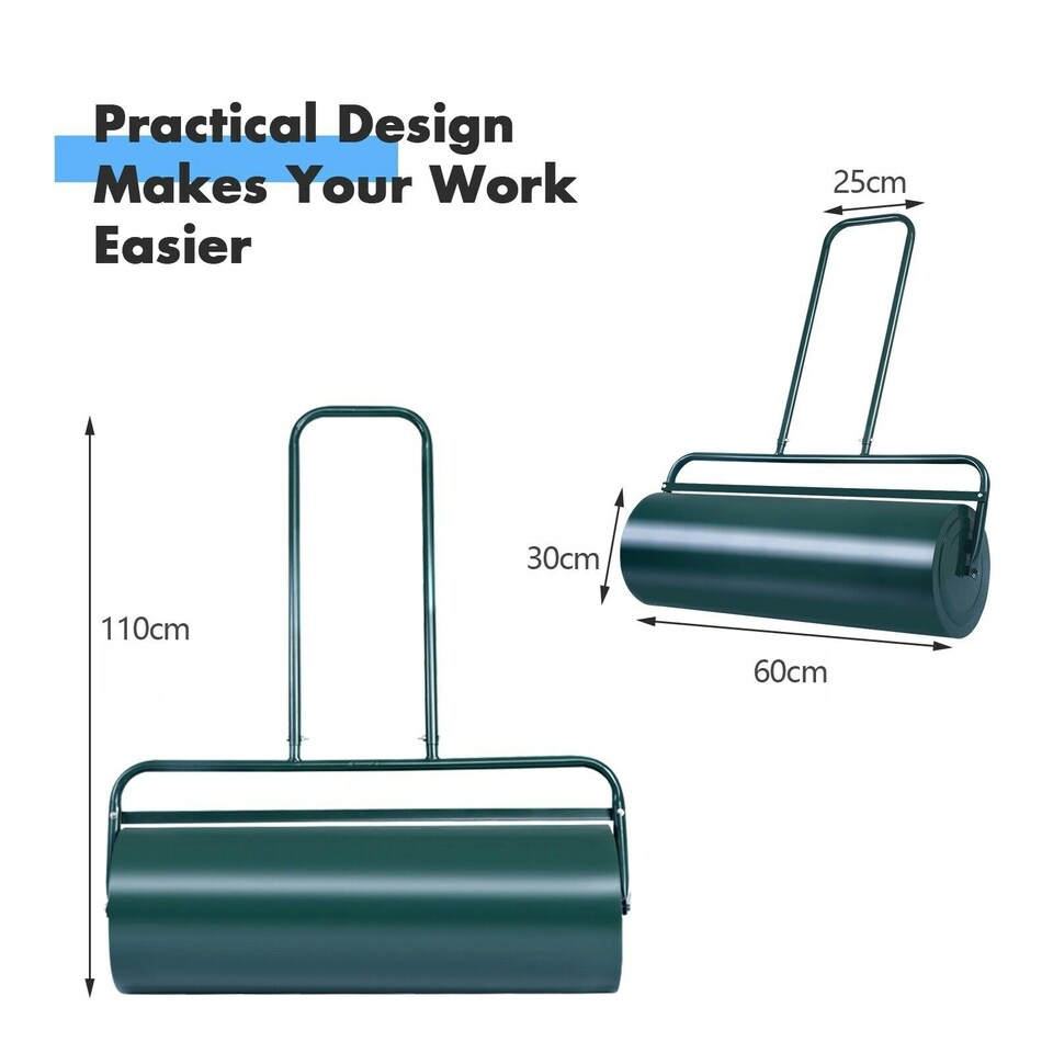 image 1 of COSTWAY 48L Steel Garden Lawn Roller Water Sand Filled
