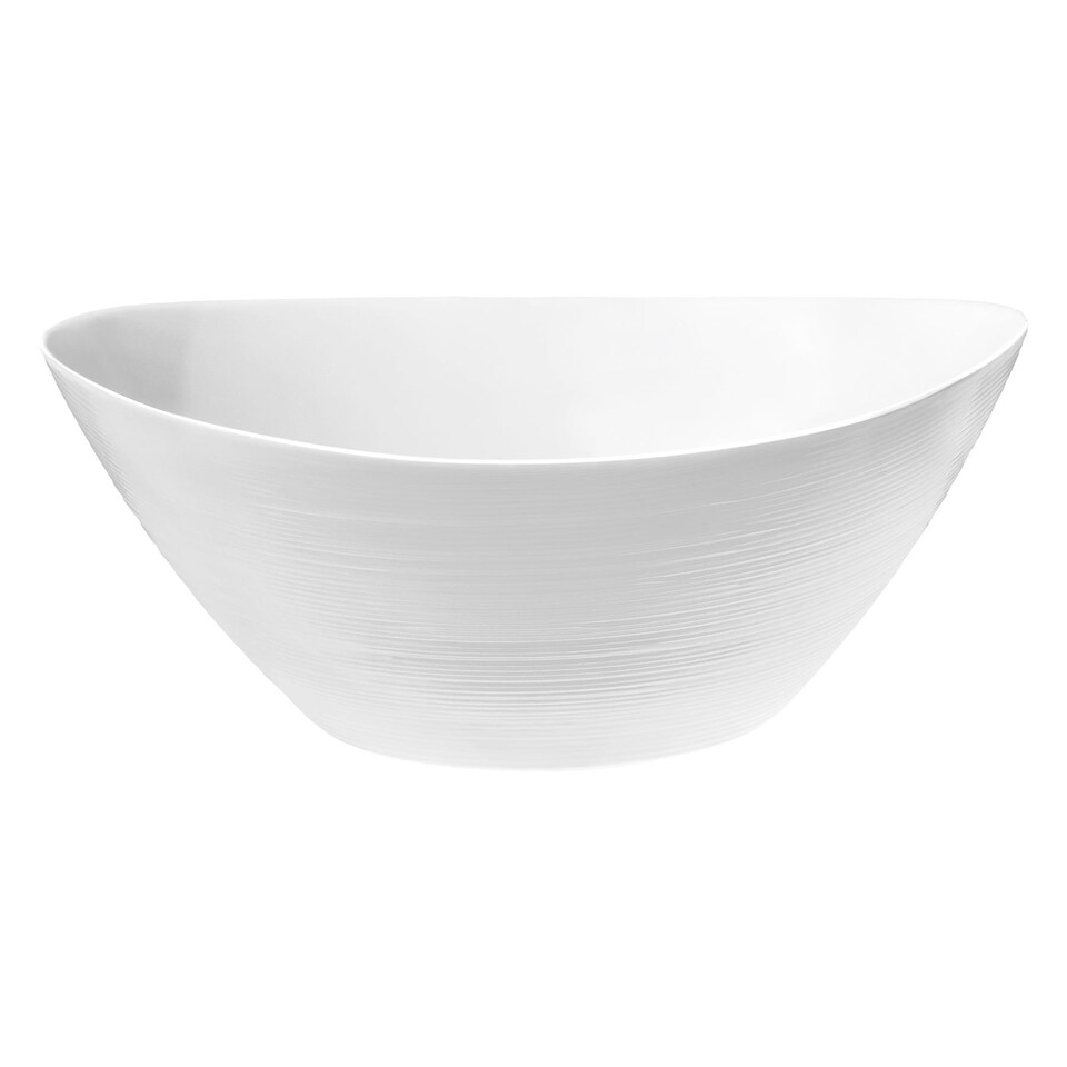 image 1 of Bormioli Rocco Prometeo Oval Glass Salad Bowls - 25cm - White - Pack of 6
