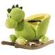 image 1 of HOMCOM Kids Rocking Horse, Plush Ride-On Dinosaur Seat with Safety Belt, 32 Songs, Ride-On Horses Toy, for Ages 18 Plus Months - Green
