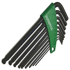 Faithfull Ball End Long Arm Hexagon Key Set Of 9 Imperial (5/64-3/8In)